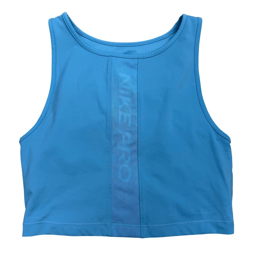 Nike Pro Dri-FIT Cropped Tank Top Womens Size S Blue Active Gym Yoga